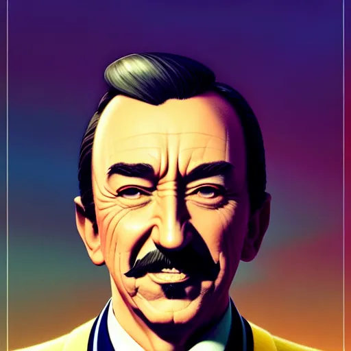 Image similar to a portrait of walt disney, art by ilya kuvshinov and wlop and and josan gonzalez, shikanosuke yagaki, mitsumayo, reivaille, digital art, highly detailed, intricate, sharp focus, trending on artstation hq, deviantart, pinterest, unreal engine 5, 4 k uhd image