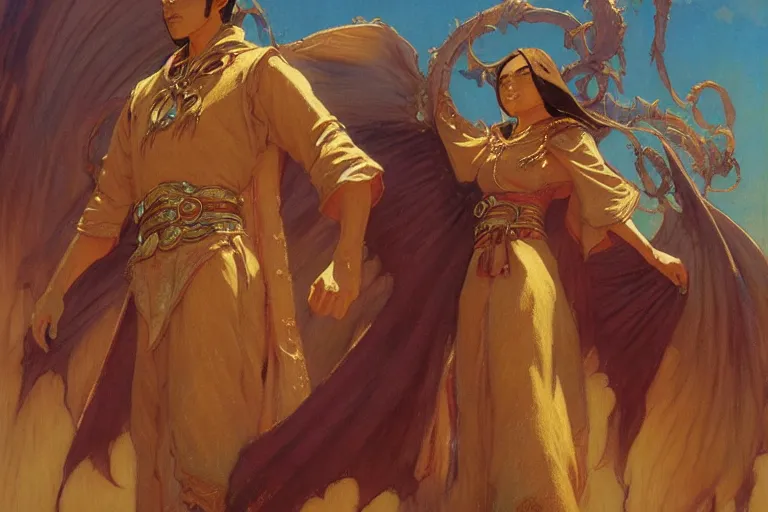 Image similar to tales of earthsea, character design, painting by gaston bussiere, craig mullins, j. c. leyendecker, tom of finland