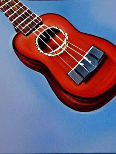 Image similar to highly detailed painting of an ukulele, digital painting, artstation, realistic