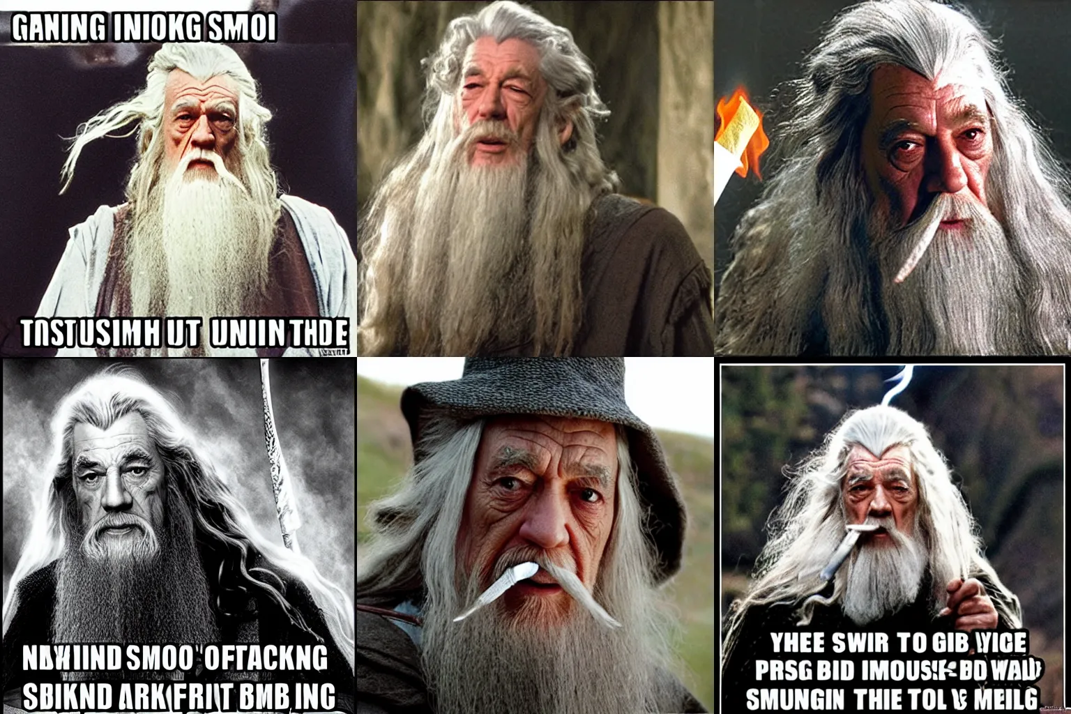 Prompt: gandalf smoking crack