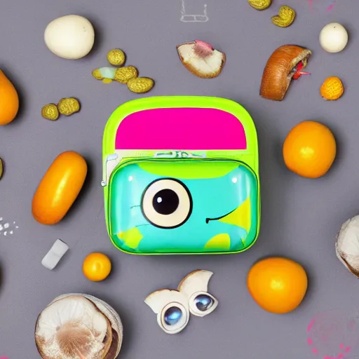 Prompt: cute monster in a lunch box by pixar, product photography, centered, studio lightning