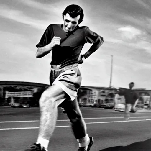 Image similar to Louis Zamperini runs on a treadmill, New York Times