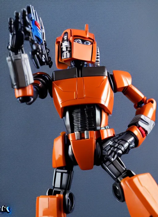 Image similar to Transformers Autobot Dana Scully action figure from Transformers: Robots in Disguise (2015), symmetrical details, by Hasbro, Takaratomy, tfwiki.net photography, product photography, official media