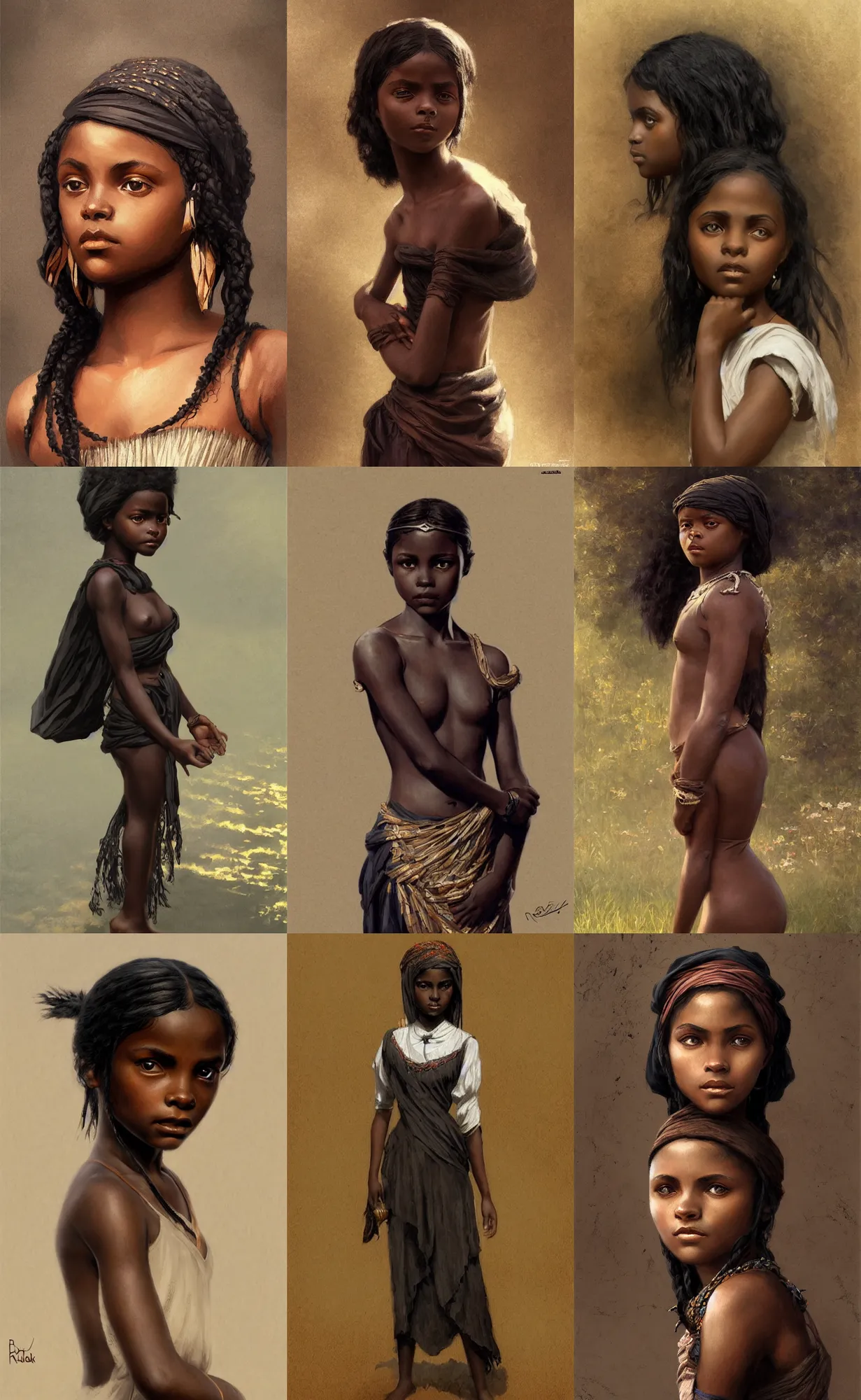 Prompt: black dafne keen as african girl, intricate, elegant, highly detailed, digital painting, artstation, concept art, smooth, sharp focus, illustration, d&d, art by rutkowski, orientalism, bouguereau