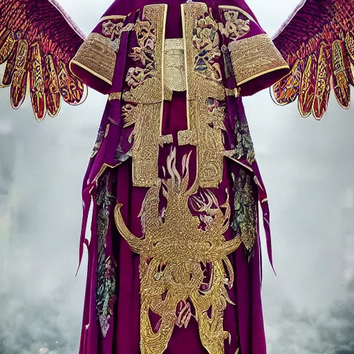 Prompt: beautiful real angelwith ornate robes, highly detailed, 4k, HDR, smooth, sharp focus, hyper realistic, high resolution, award-winning photo