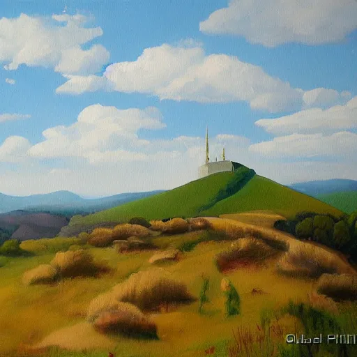 Image similar to beautiful painting of bishop hill by olaf means