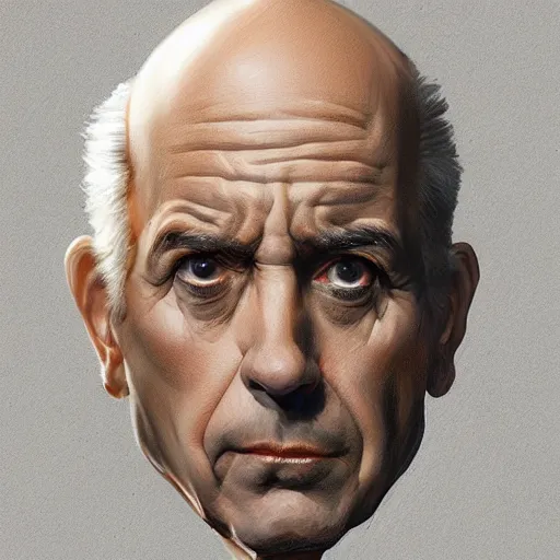 Image similar to george from seinfeld, fantasy illustration, portrait, artstation, detailed matte portrait painting by greg rutkowski