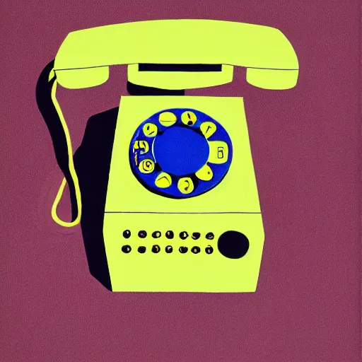 Prompt: rotary dial phone, abstract painting in the style of Sophie Taeuber-Arp and Gary Hume and Tatsuro Kiuchi, flat colour-block style, geometric abstraction, earthy light pastel colours