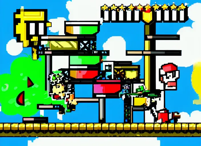 Image similar to screenshot from ( ( super paper mario ) )