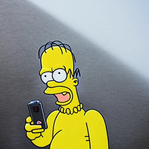 Image similar to Homer Simpson stole my camera and took a selfie