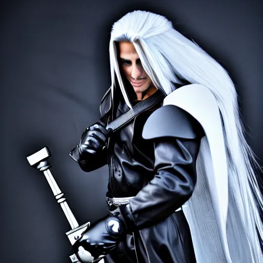 Prompt: mario as sephiroth, highly detailed, extremely high quality, hd, 4 k, 8 k, canon 3 0 0 mm, professional photographer, 4 0 mp, lifelike, top - rated, award winning, realistic, detailed lighting, detailed shadows, sharp, no blur, edited, corrected, trending