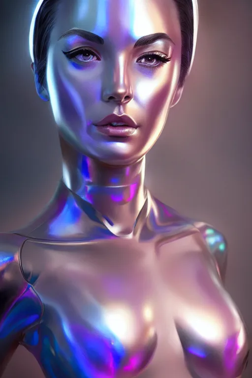 Prompt: Amanda 89asdjkqw in a metallic futuristic spacesut highly detailed digital painting artstation character concept art by artgerm and greg rutkowsi, holographic neon highlights