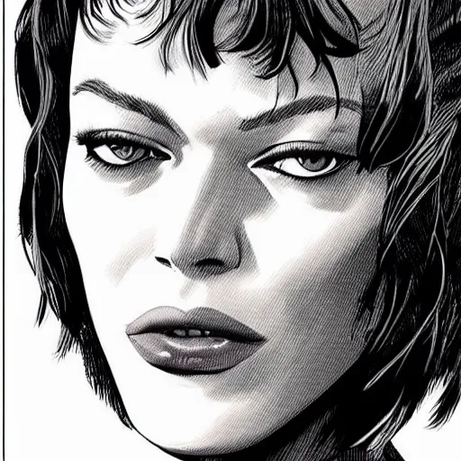 Image similar to “ milla jovovich retro minimalist portrait by jean giraud, moebius starwatcher comic, 8 k ”