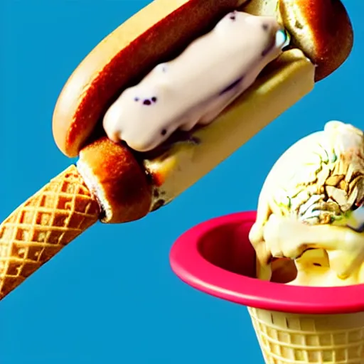 Image similar to an ice cream with hot dog taste,