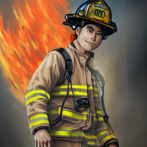 Prompt: a beautiful painting of fire fighters,anime,artstation, very detailed