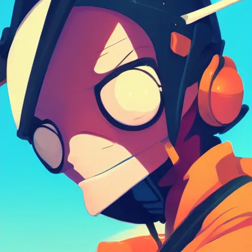 Image similar to face icon stylized minimalist flcl, loftis, cory behance hd by jesper ejsing, by rhads, makoto shinkai and lois van baarle, ilya kuvshinov, rossdraws global illumination