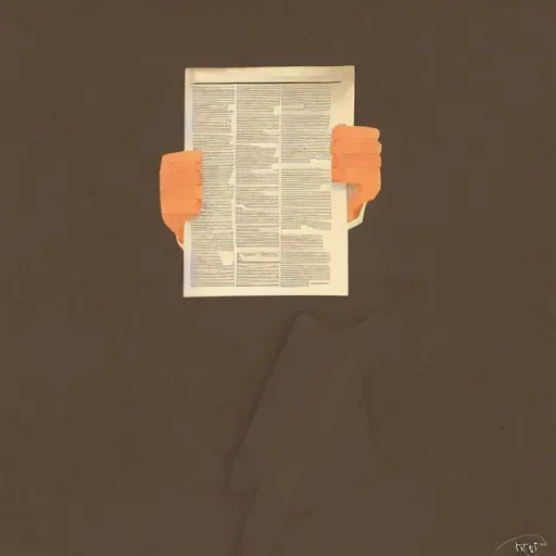 Prompt: a reporter from the washington post, illustration of someone holding a news paper by greg rutkowski