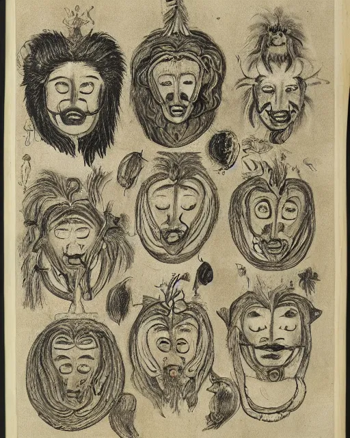 Prompt: zmei gorynich with one human head, second eagle head, third lion head, fourth ox head. drawn by francis bacon