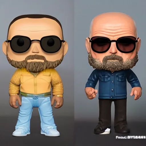 Image similar to Hank from Breaking bad as a funko pop, ultra high detail, realistic.