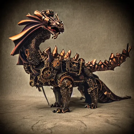 Image similar to steampunk dragon that transforms into a castle