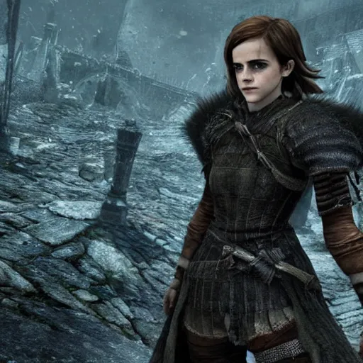 Prompt: Emma Watson in Dark Souls