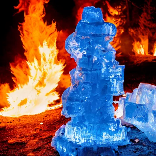 Image similar to photo of a burning ice sculpture