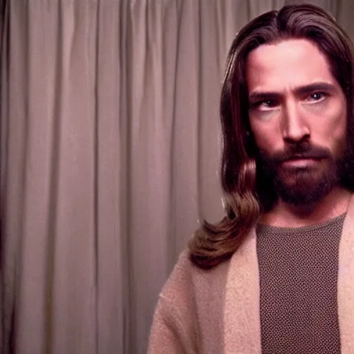 Image similar to screenshot of jesus christ in twin peaks