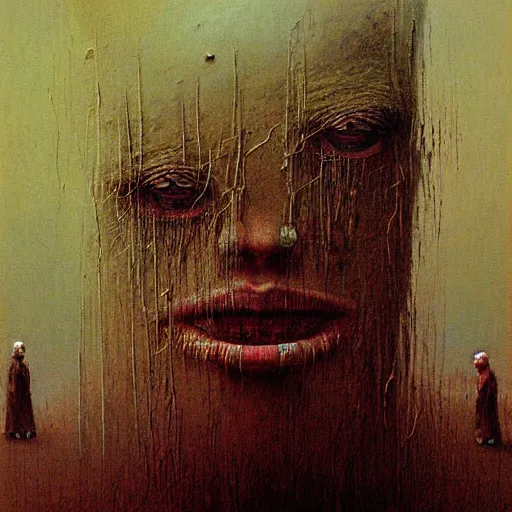 Image similar to high quality high detail painting by beksinski, hd, madness