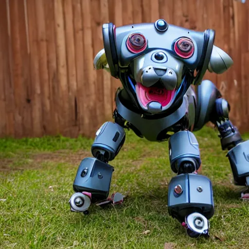 Image similar to robotic hound with a chainsaw mouth