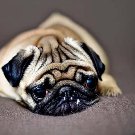 Prompt: a pug with one hundred legs, pug centipede, photo