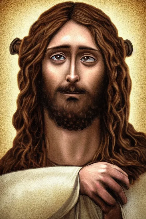 Image similar to jesus facepalm, digital art