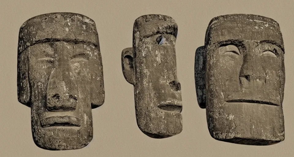 Prompt: architectural drawings of a moai head, photorealistic