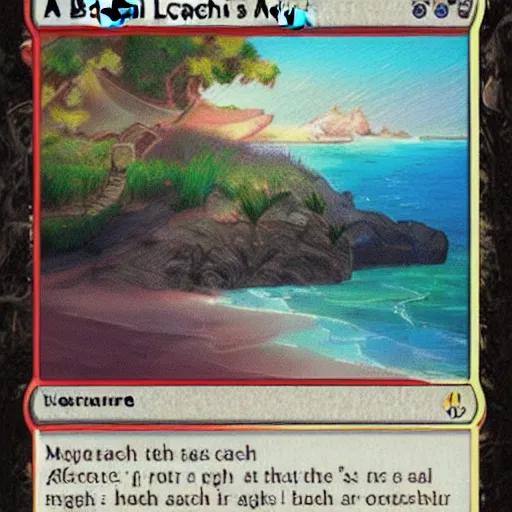 Prompt: a beach landscape, magic the gathering style