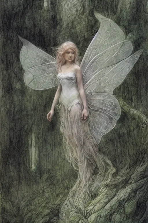 Prompt: a faerie by alan lee