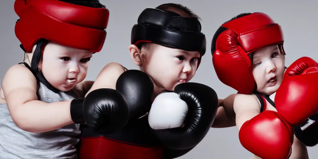 Image similar to two babies boxing