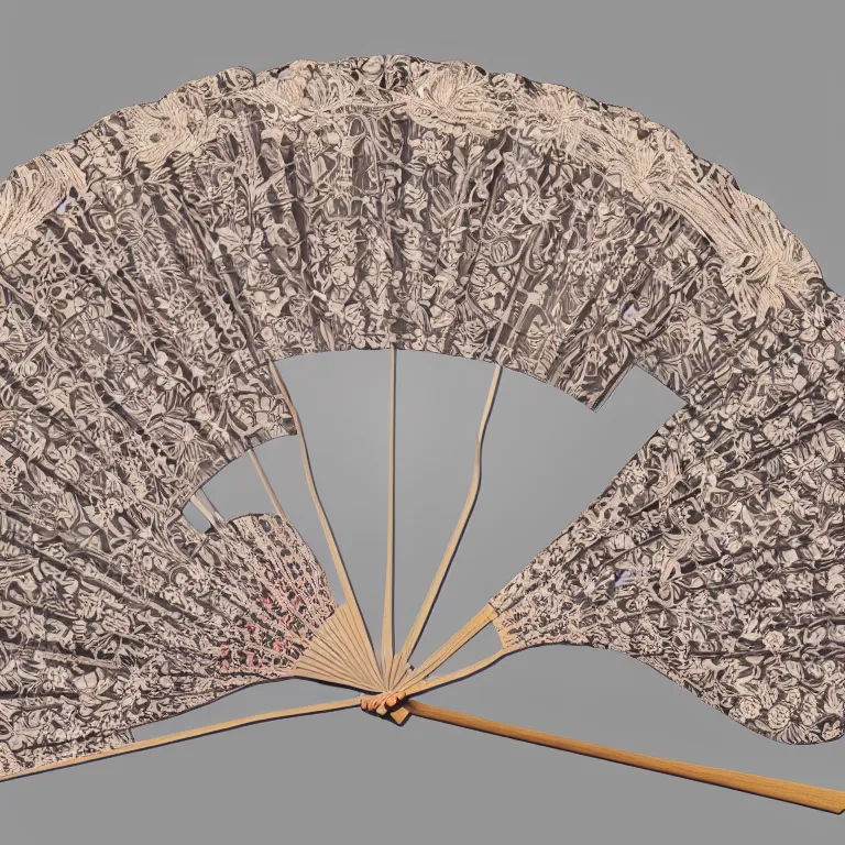 Image similar to japanese mini pattern, silk fan, digital painting, highly detailed, intricate, elegant, artstation, concept art, beautiful,