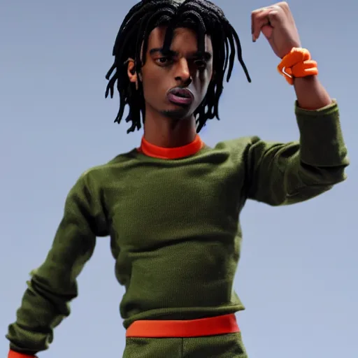 Image similar to playboi carti as a action figure 4 k detailed super realistic