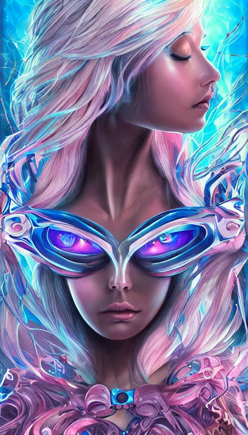 Prompt: psytrance artwork, by artgerm