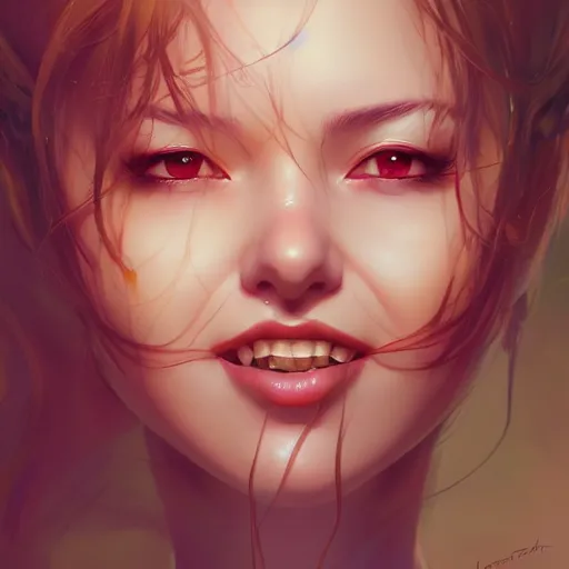 Prompt: Laughter as beautiful lady, 4k digital illustration by Artgerm, wlop, James Jean, Andrei Riabovitchev, Marc Simonetti, yoshitaka Amano, Artstation, CGsociety