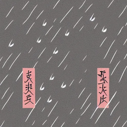 Prompt: japanese kanji for'rain ', illustration