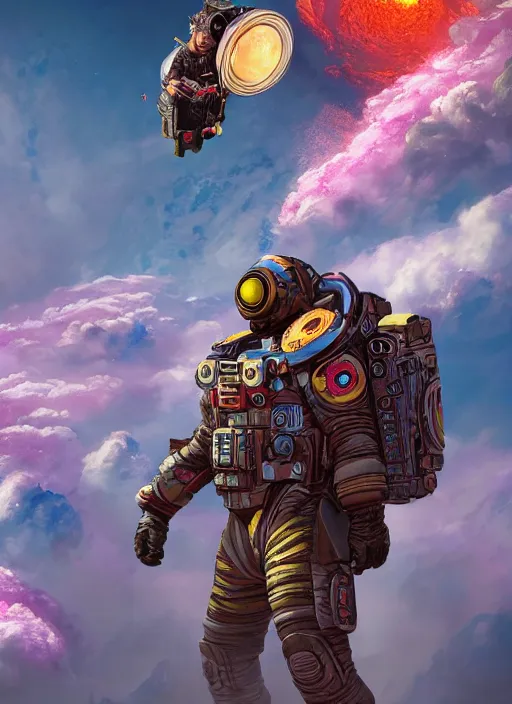 Prompt: An epic fantastic realism comic book style painting of the most beautiful flowers launched into space, fisheye lens, Apex Legends Concept Art, unreal 5, DAZ, hyperrealistic, octane render, cosplay, RPG portrait, dynamic lighting