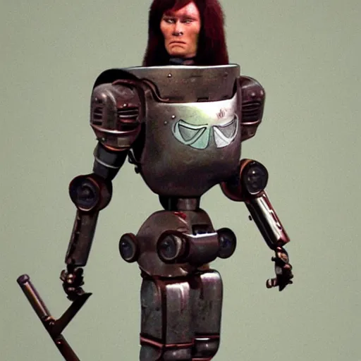 Prompt: conan o brian as a feminine robot