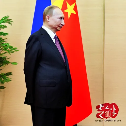 Image similar to Xi Jinping and Putin Kissing Each Other, promo shoot, studio lighting