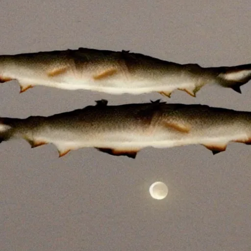 Prompt: sturgeon fish moon