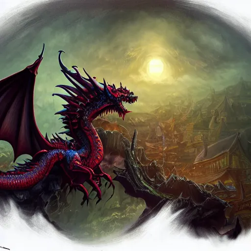 vampire dragon colorful, fantasy, intricate, highly, Stable Diffusion