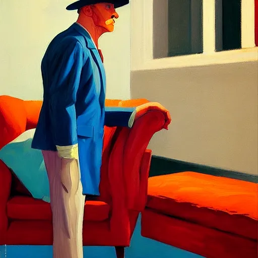 Image similar to Portrait of a mad general, very coherent, painted by Edward Hopper, painted by James Gilleard, airbrush, art by JamesJean