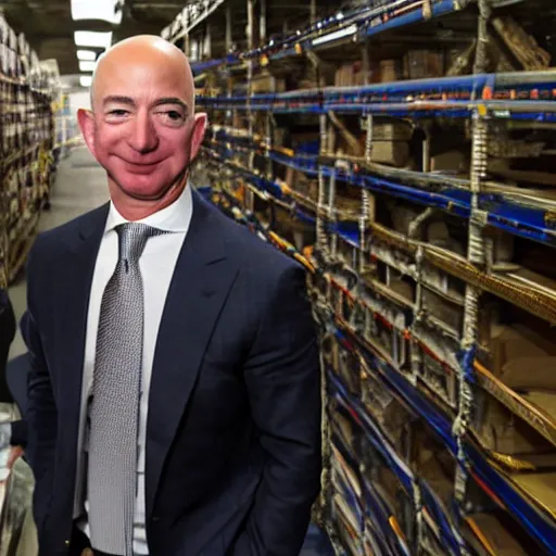 Image similar to jeff bezos in the backrooms