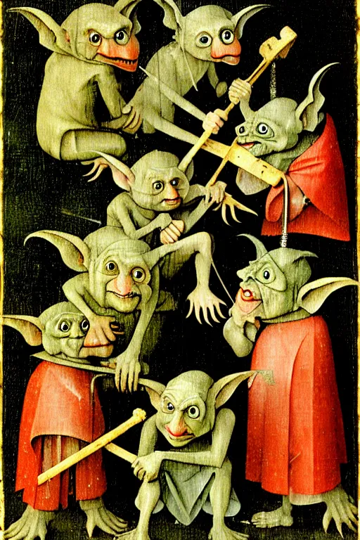 Image similar to hieronymus bosch goblins