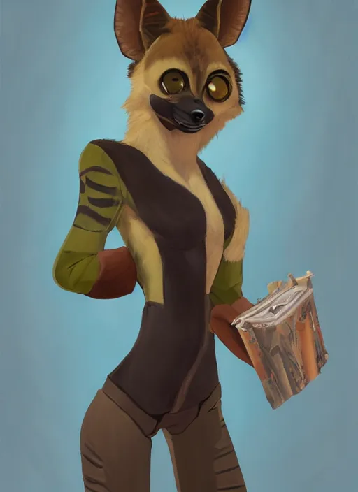 Prompt: oil painting detailed full body of anthromorphic female hyena, in style of zootopia, zootopia, zootopia, fursona, furry, furaffinity, 4 k, deviantart, furry art, fursona art, wearing black business suit, business suit, in style of zootopia, hyena fursona, cyberpunk, female, expressive, detailed feminine face,