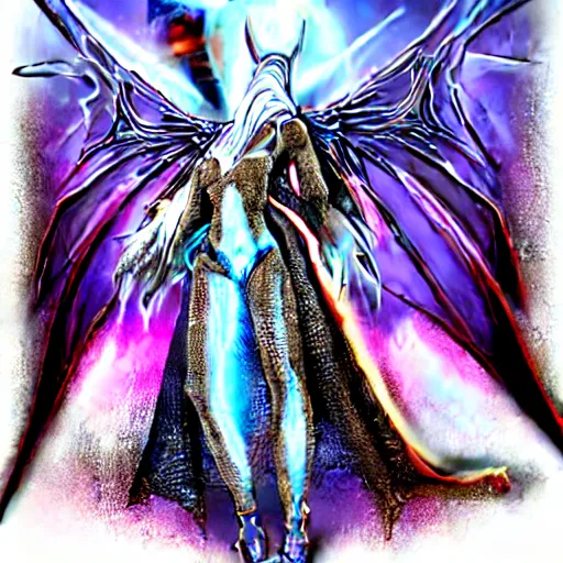 Image similar to cyber dragon angel pimp